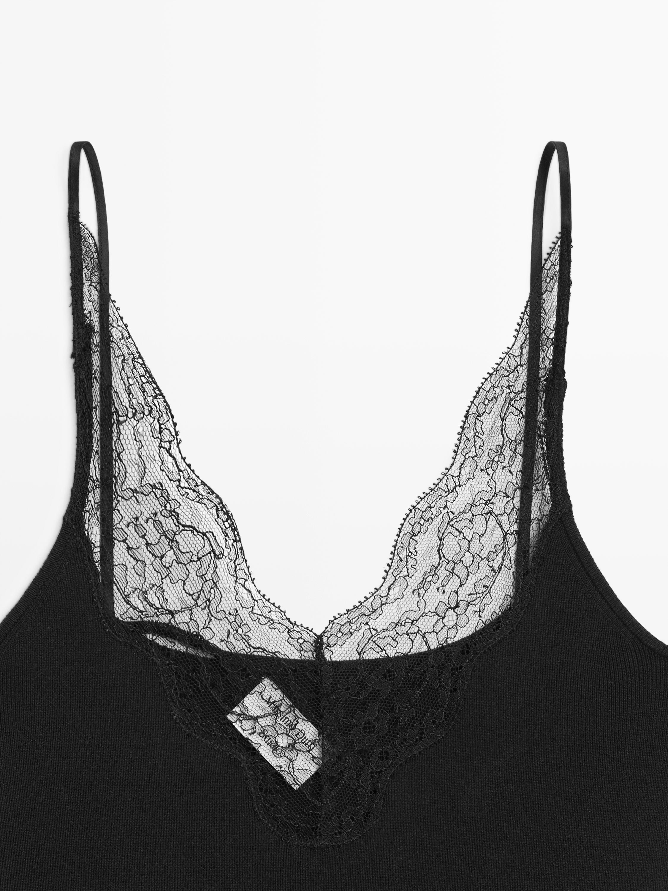 Bodysuit with lace trim detail - STUDIO